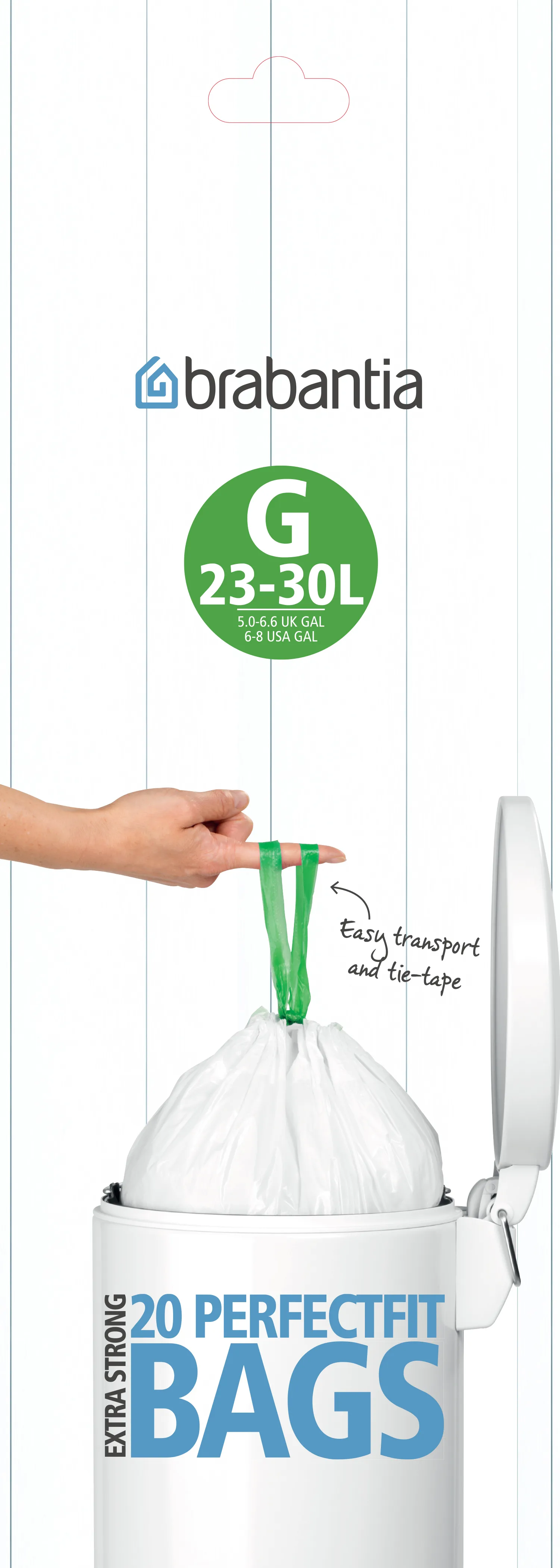 Müllbeutel G für Eimer von 23-30 Liter 20 Beutel/Rolle, 23-30 L Brabantia