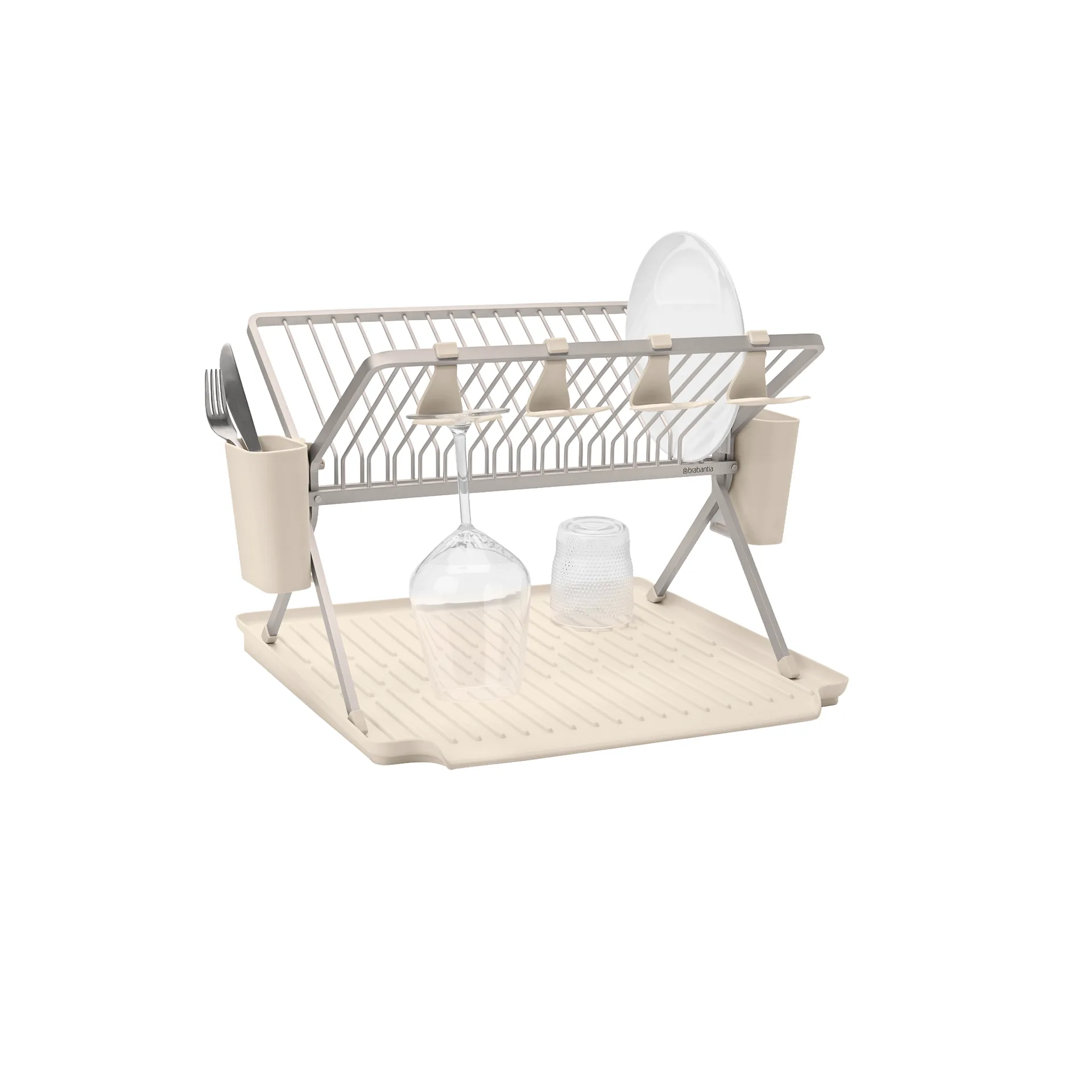 Sinkside zusammenklappbarer Geschirrkorb 51cm, Soft Beige Brabantia