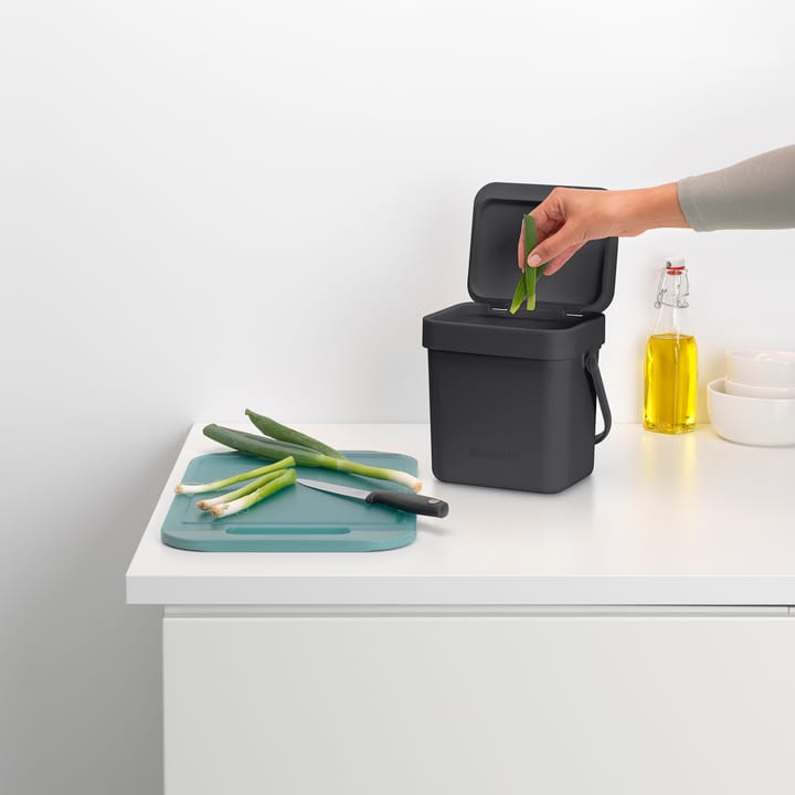 Sort & Go Abfalleimer 3 L, Grau Brabantia