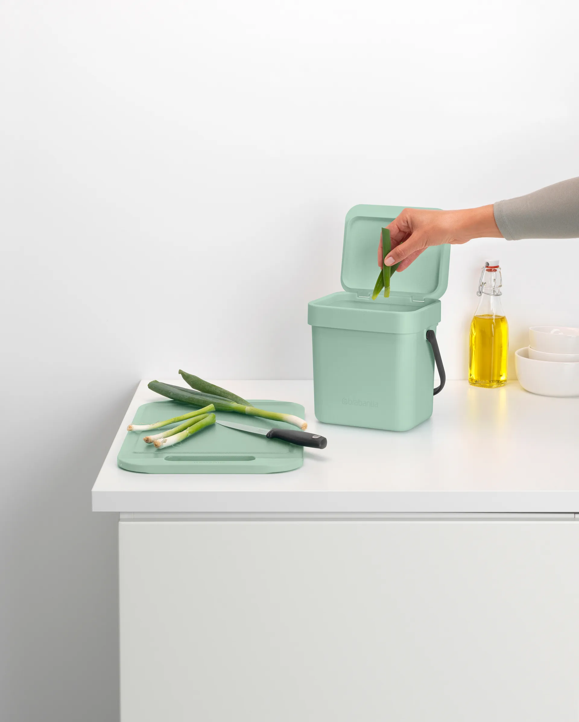 Sort & Go Abfalleimer 3 L, Jade green Brabantia