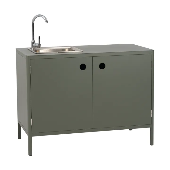 Kelia Outdoor-Küchen-Unterschrank mit Spüle - Nordic green, 121x90x64 - Brafab