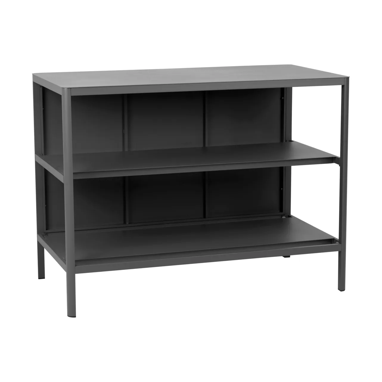 Kelia Outdoorküche Bank mit Regalen, Anthrazit, 121x91x64 cm Brafab