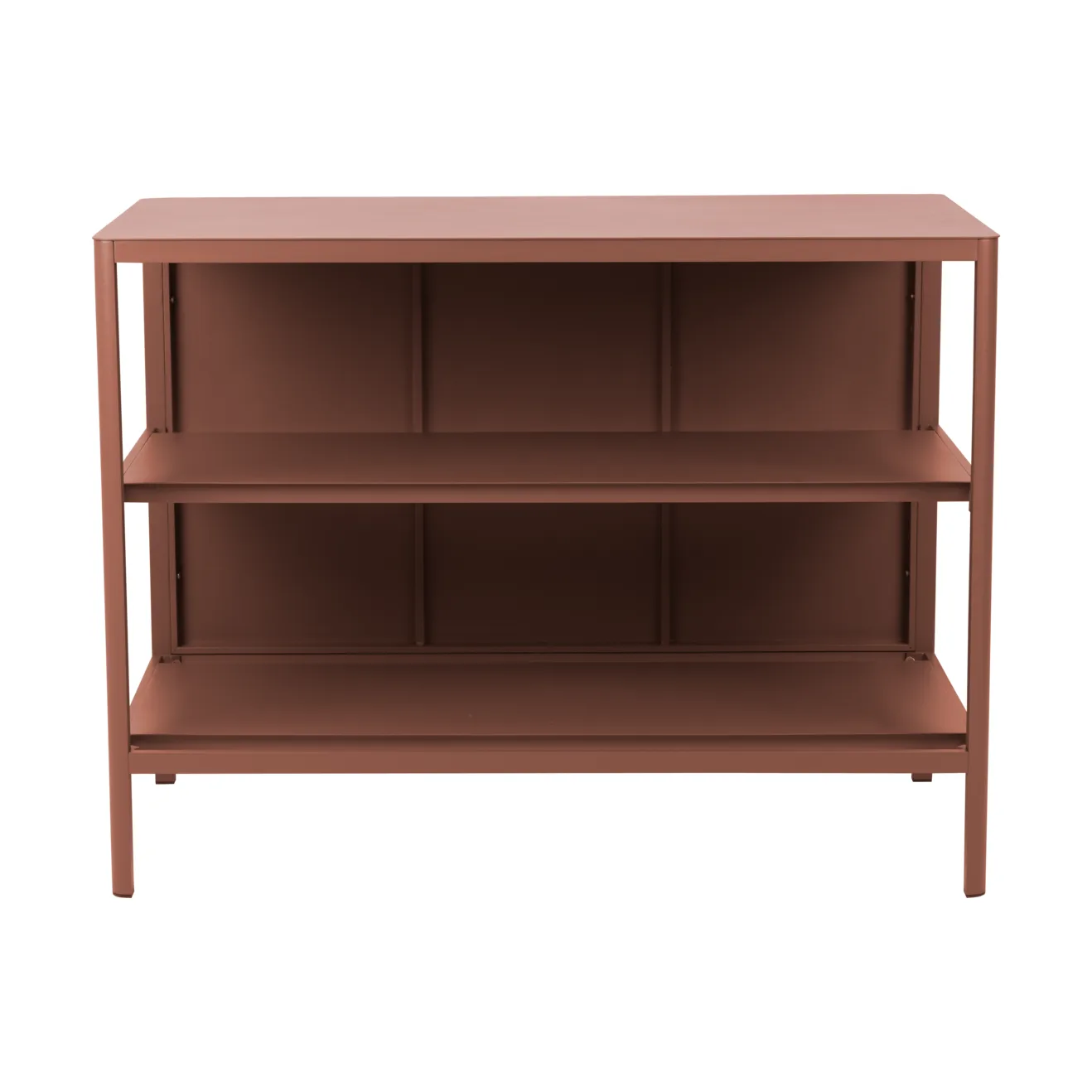 Kelia Outdoorküche Bank mit Regalen, Zin red, 121x91x64 cm Brafab