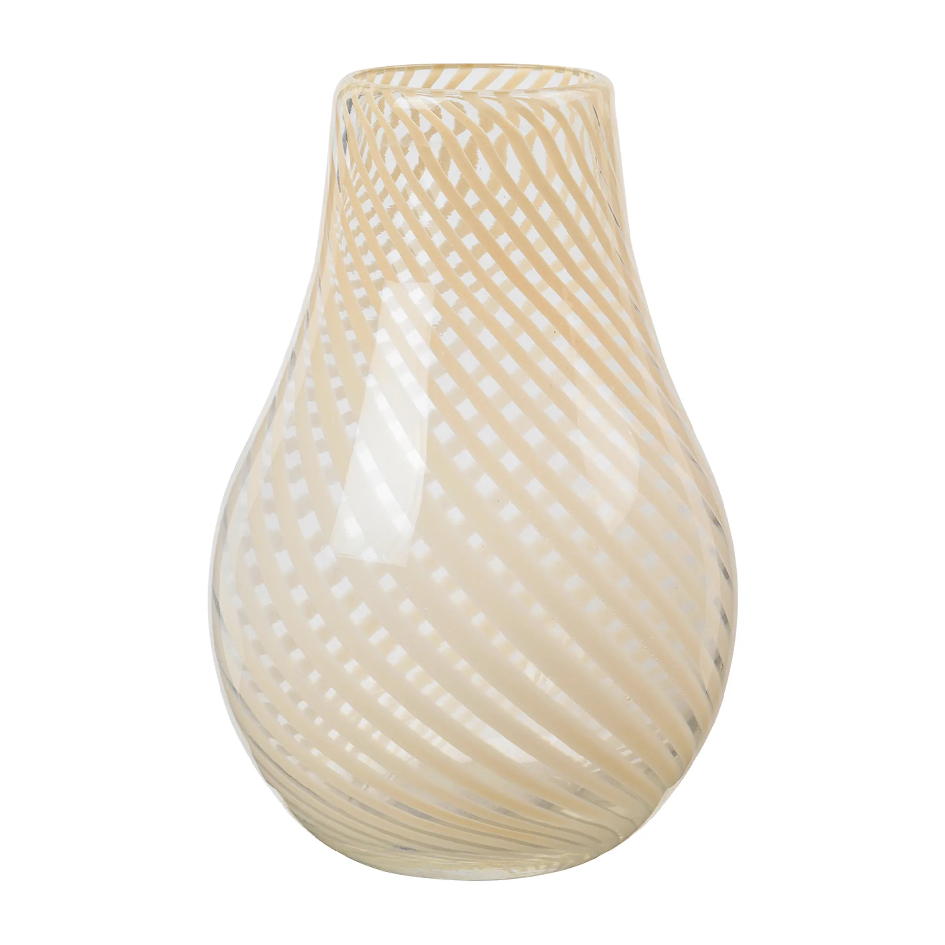 Ada Cross Stripe Vase 22,5cm, Light yellow Broste Copenhagen