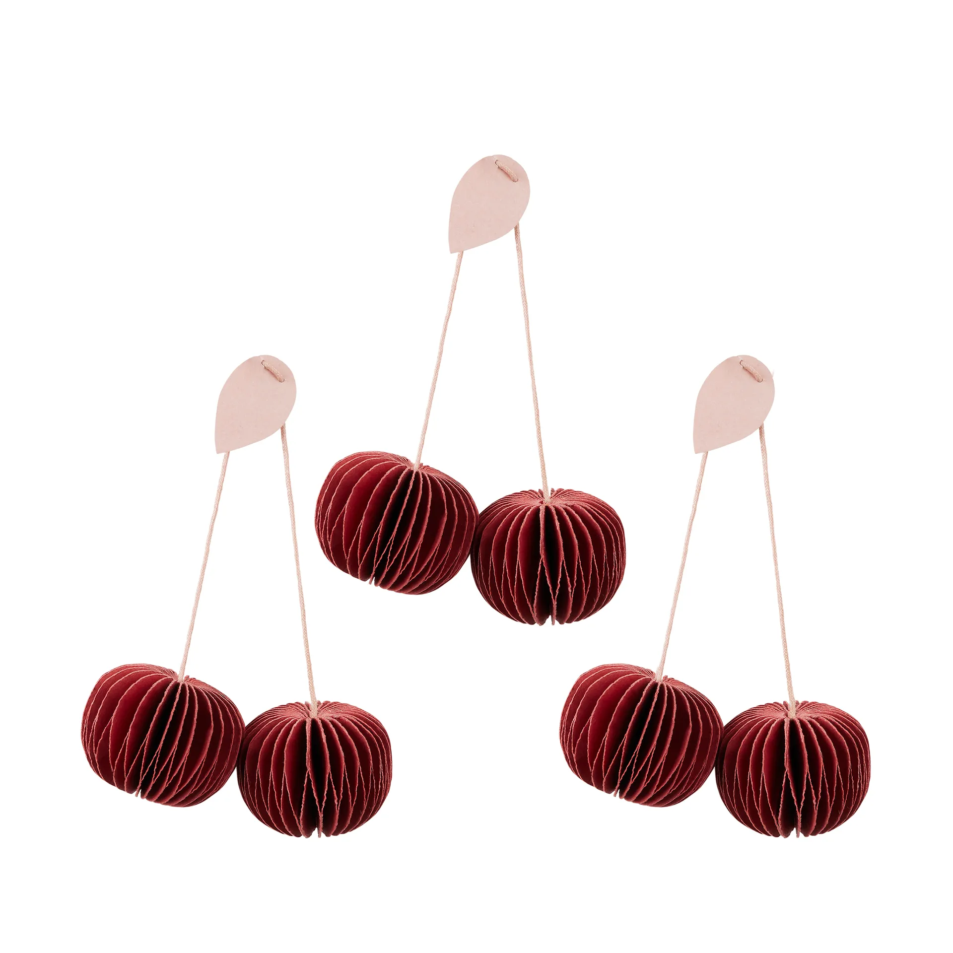 Cherry Dekoanhänger 3 Teile, Pompeian red Broste Copenhagen