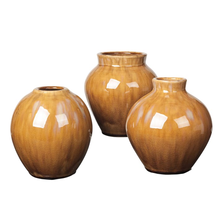 Ingrid Keramikvase 14,5cm 3er Pack - Apple cinnamon - Broste Copenhagen