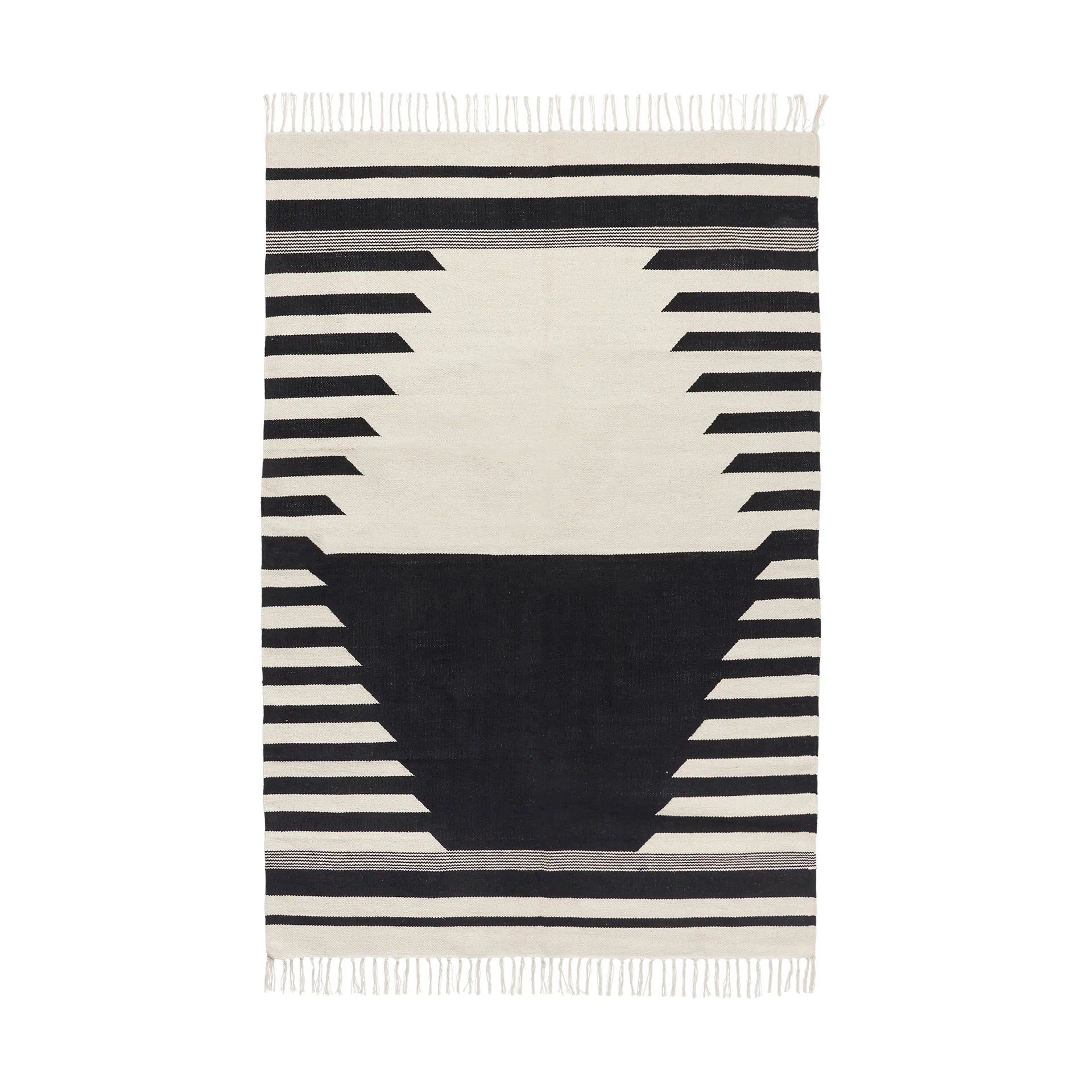 Iselin Teppich 140x200 cm, Black-off white Broste Copenhagen