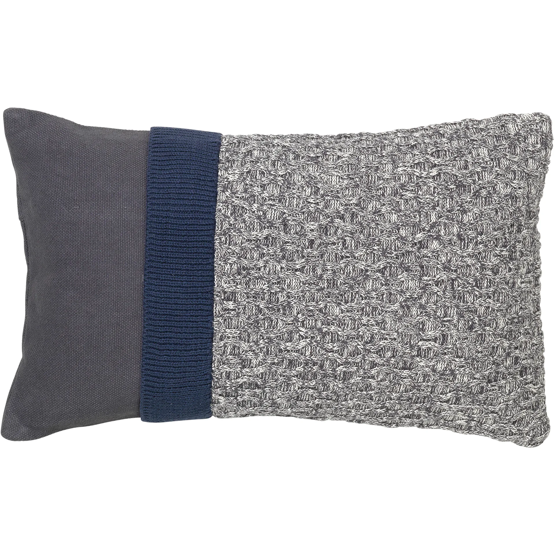 Knit Kissenbezug 30 x 50cm, Dark grey-blue night Broste Copenhagen