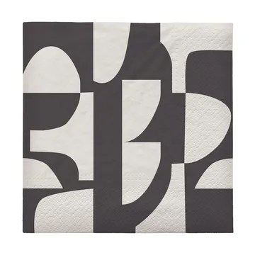 Lara Serviette 33x33 cm 20er-Pack - Black-Off White - Broste Copenhagen