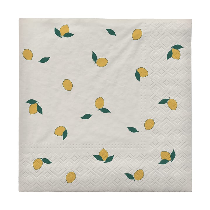 Lemon Serviette 33x33 cm 20er-Pack, Off White-Yellow Broste Copenhagen