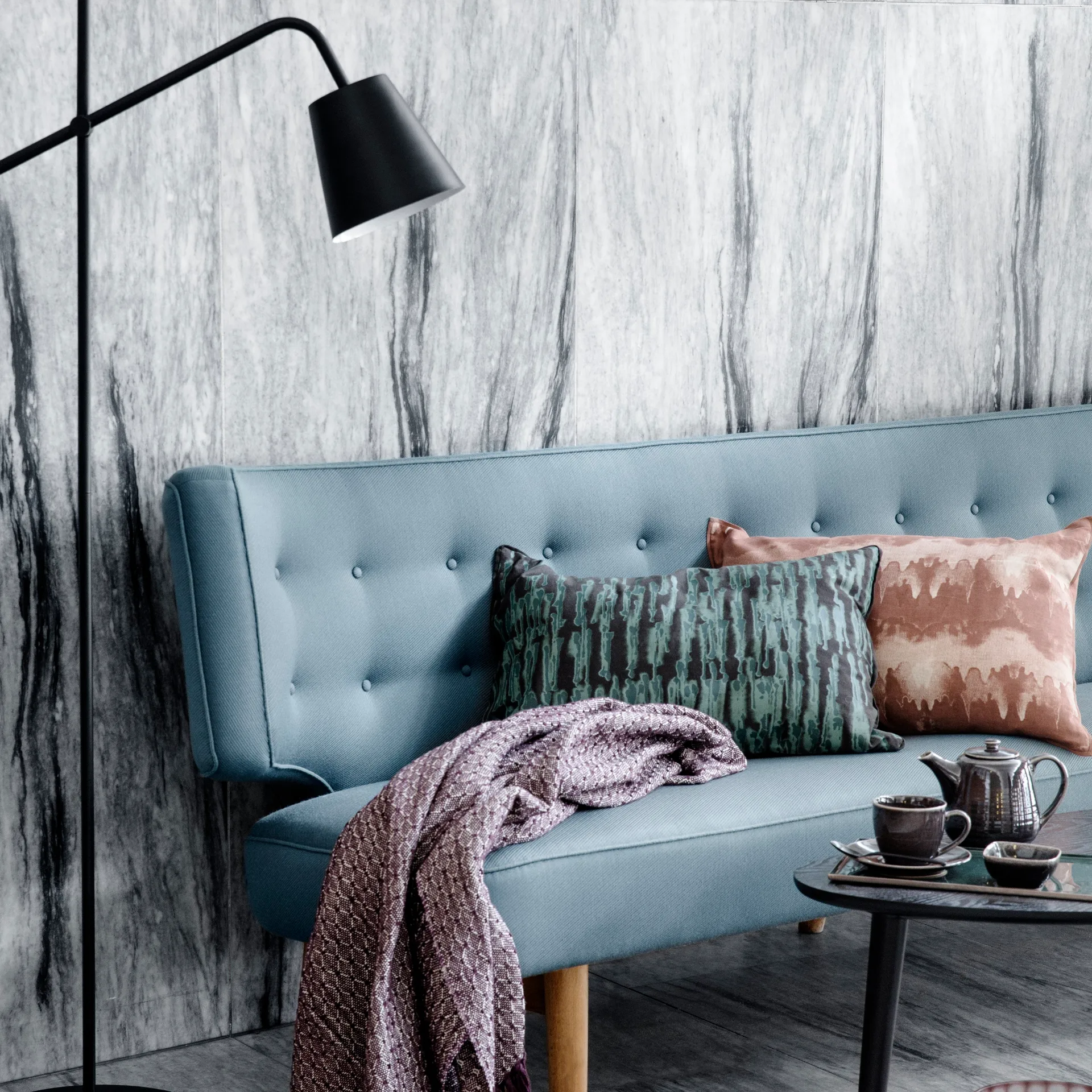 Nordic Coal Tasse inkl. Untertasse, 8,8cm Broste Copenhagen