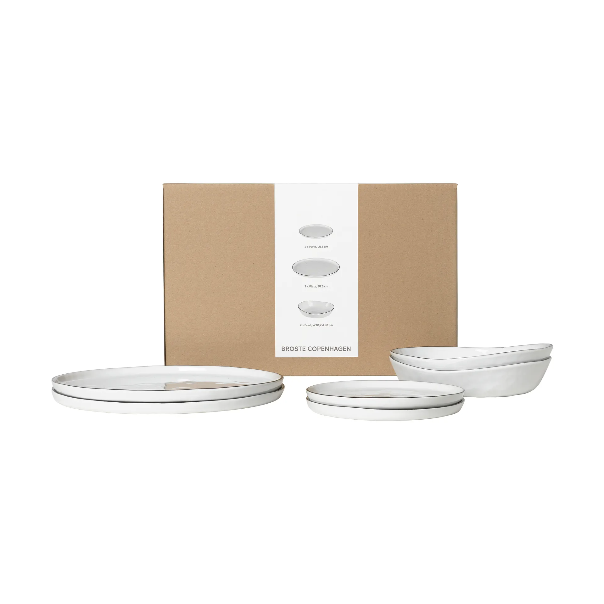 Nordic Salt Dinnerset für Zwei, 6 Teile Broste Copenhagen