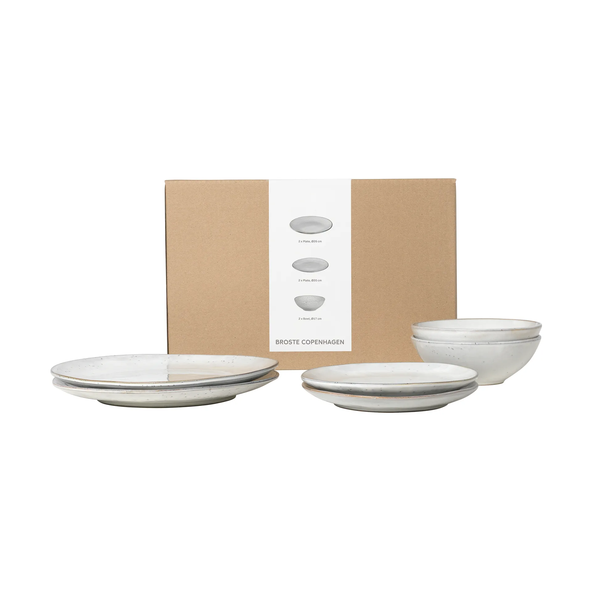 Nordic Sand Dinnerset für Zwei, 6 Teile Broste Copenhagen