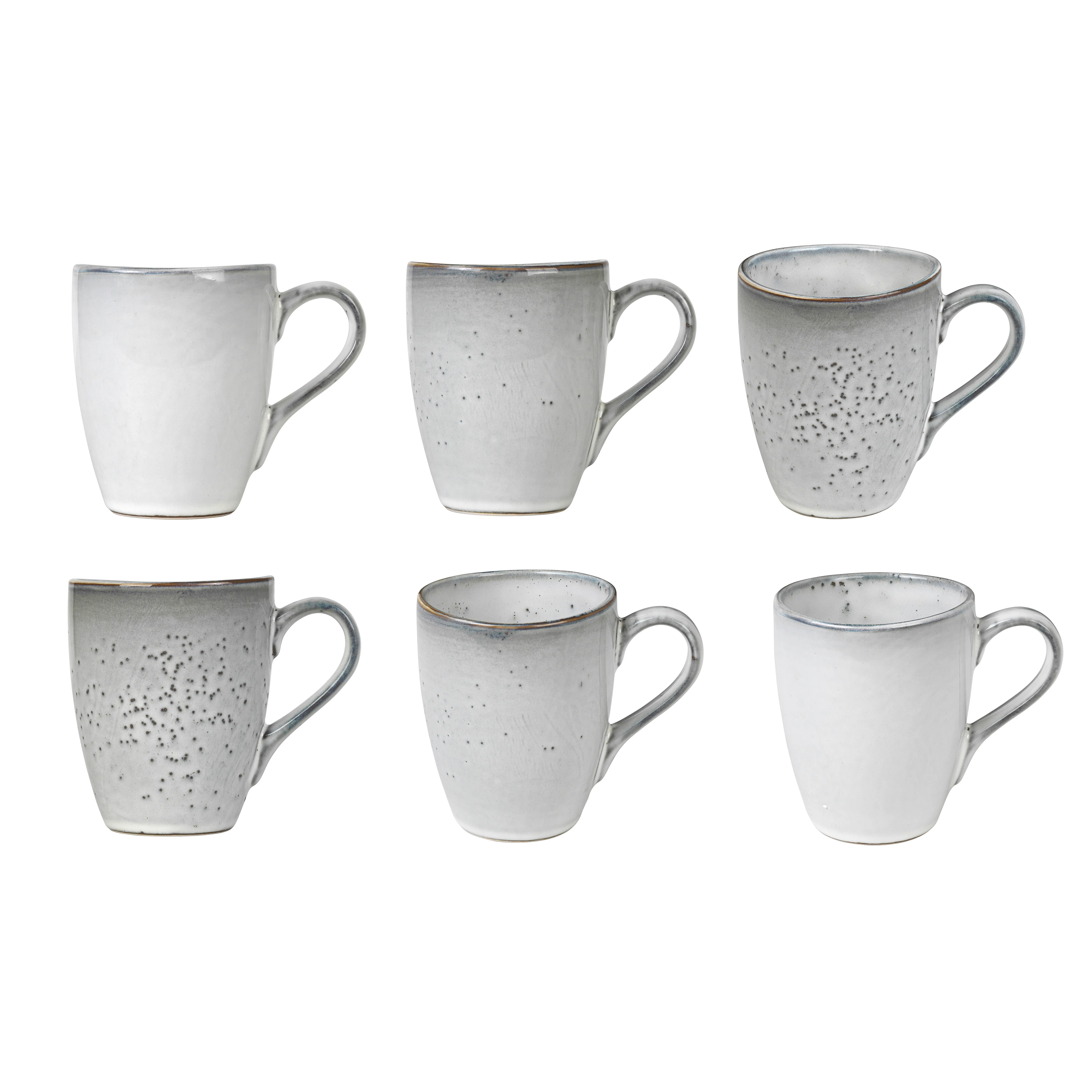 Broste Copenhagen Nordic Sand Tasse & Untertasse Aus Steinzeug – 14 Cm, Creme | Handgefertigtes Unikat, Spülmaschinenfest