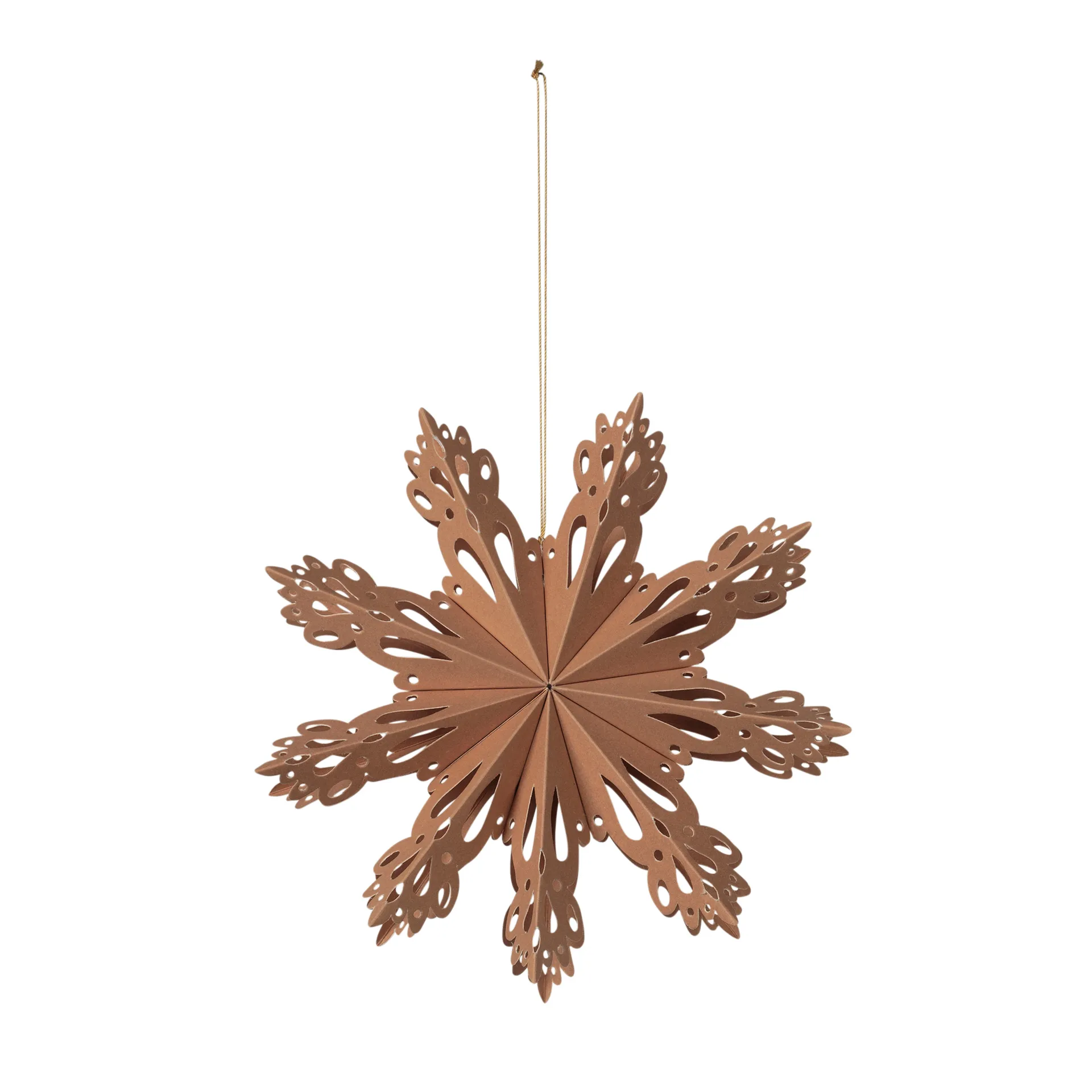 Snowflake Weihnachtsdekoration Indian tan, Ø15cm Broste Copenhagen