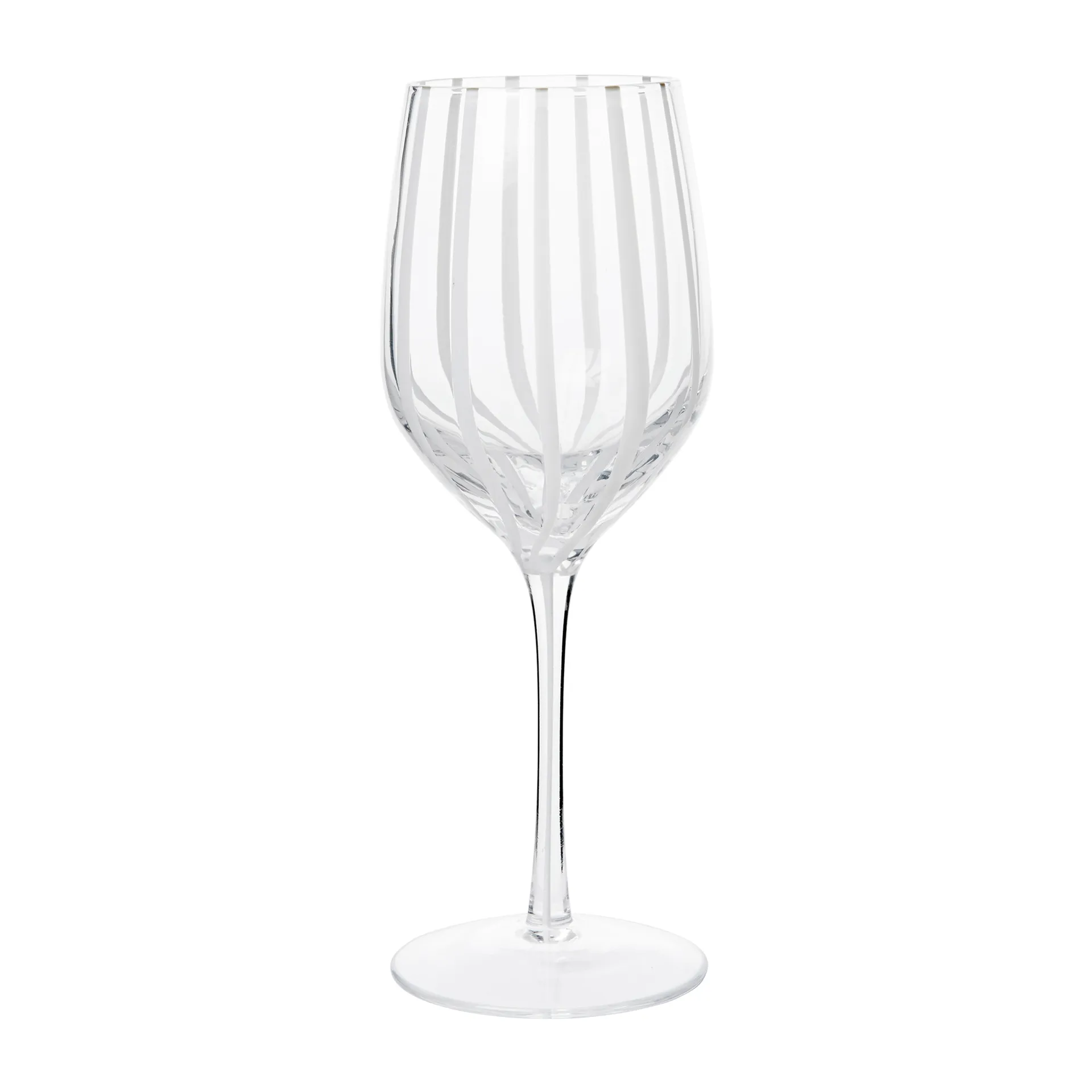 Stripe Weißweinglas 35cl, Clear-white stripes Broste Copenhagen