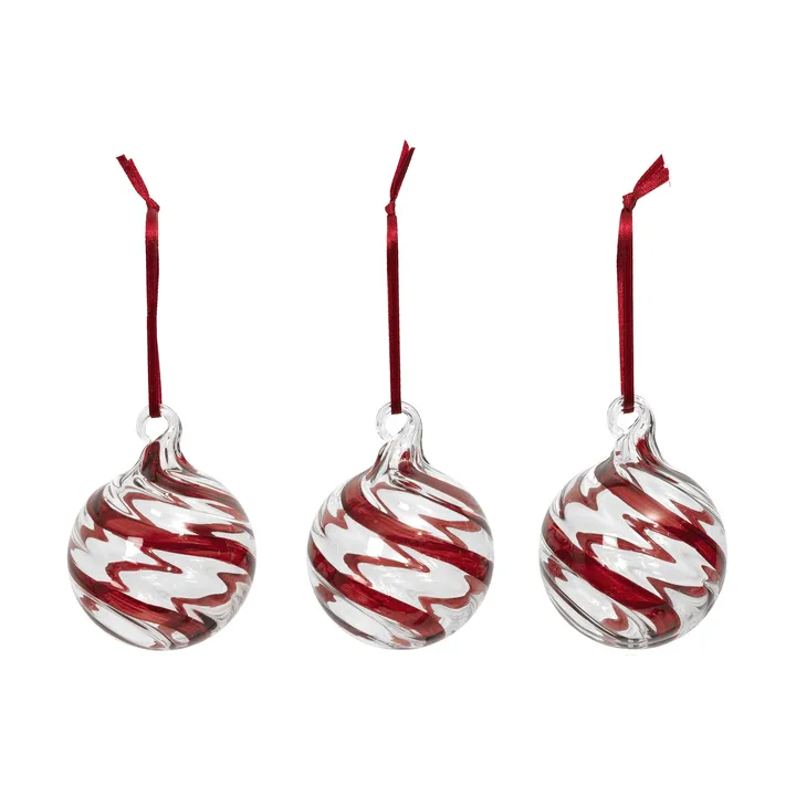 Swirl Weihnachtskugel - Deep Red-Klar - Broste Copenhagen