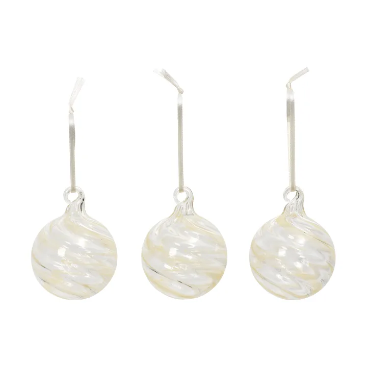 Swirl Weihnachtskugel - Off white-Clear - Broste Copenhagen