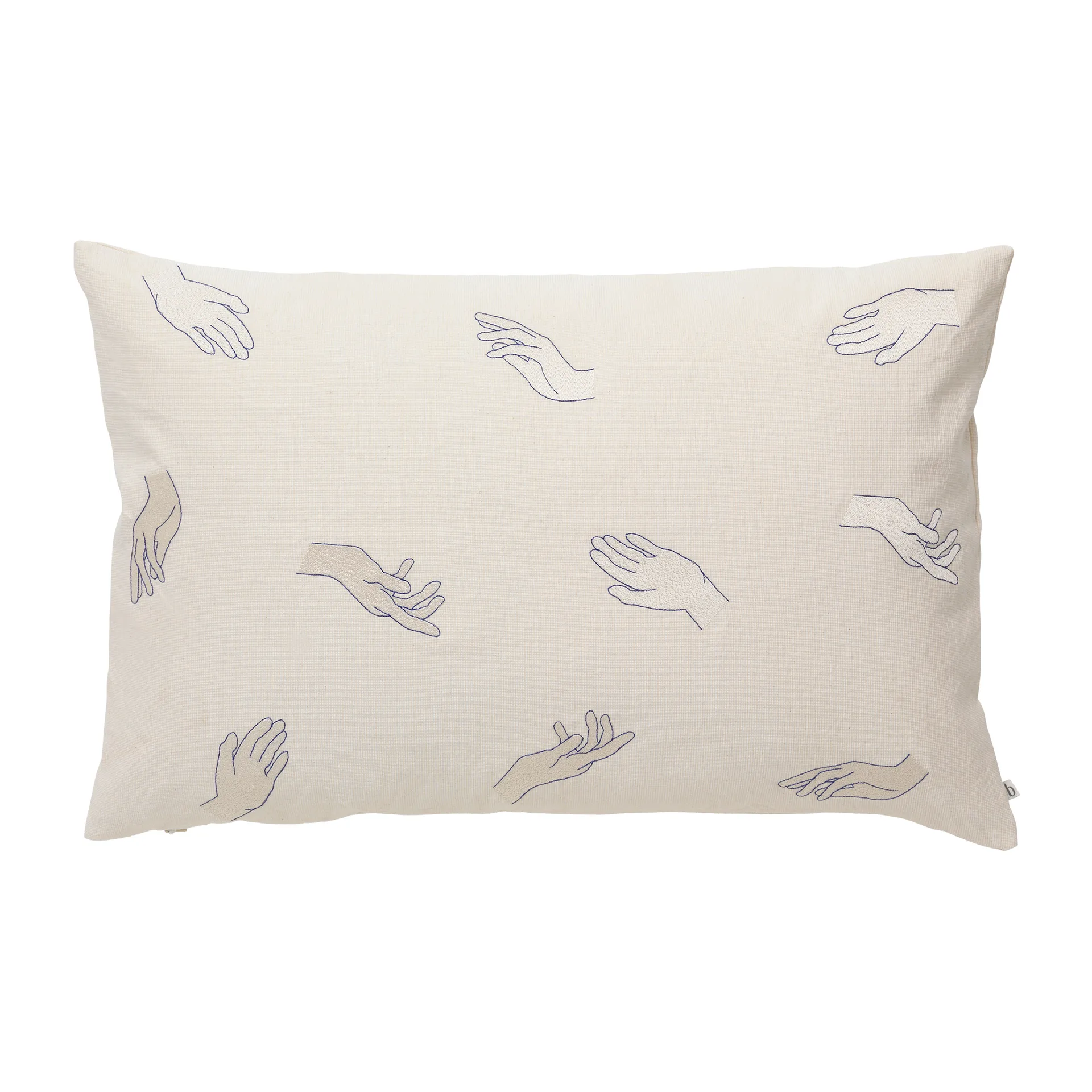 Touch Kissenbezug 40 x 60cm, Intense blue-off white Broste Copenhagen