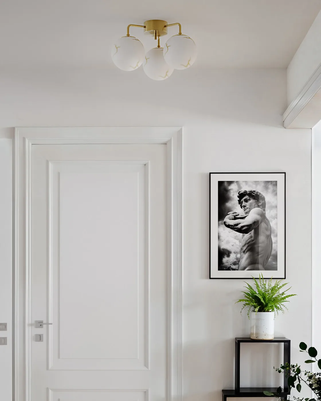 Bellagio Deckenleuchte 3-lite, Messing-weiß By Rydéns