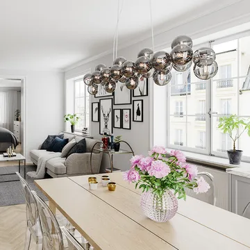 Splendor Bar Pendelleuchte - Chrom-rauchgrau - By Rydéns