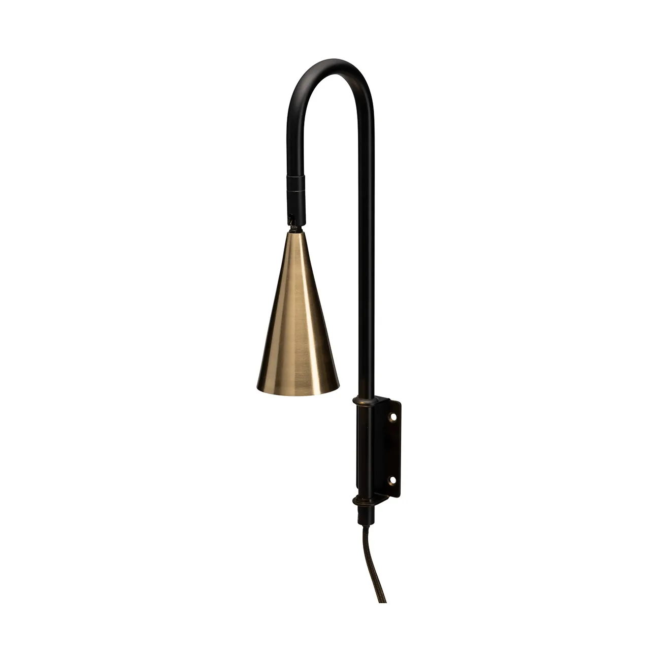 Spline Wandleuchte, Schwarz-Messing, 36 cm By Rydéns