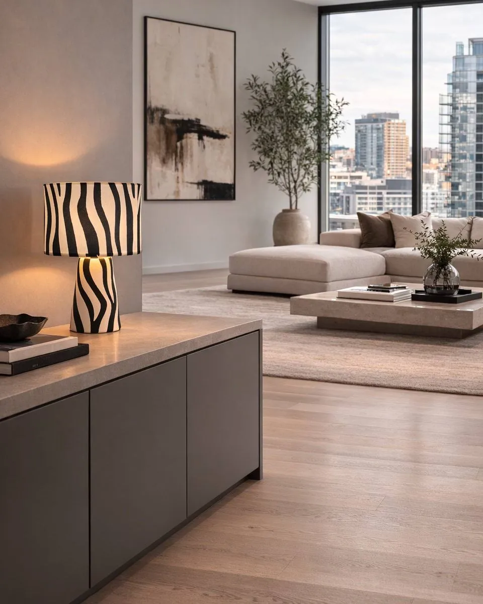 Zany Zebra Tischleuchte, Schwarz-Weiß, 43 cm By Rydéns