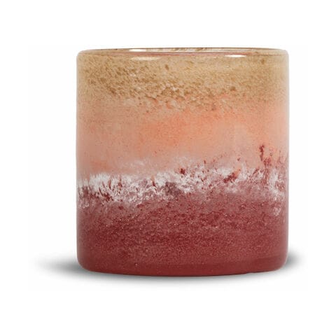 Calore Windlicht-Vase M Ø15cm - Rosa-beige-bordeaux - Byon