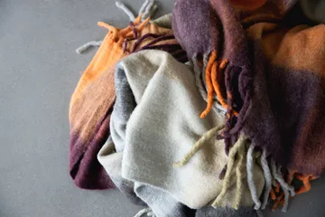 Check Wolldecke - Mixed orange - Byon