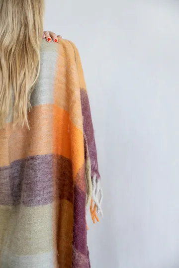 Check Wolldecke - Mixed orange - Byon