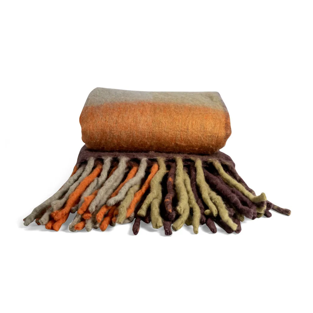 Check Wolldecke, Mixed orange Byon