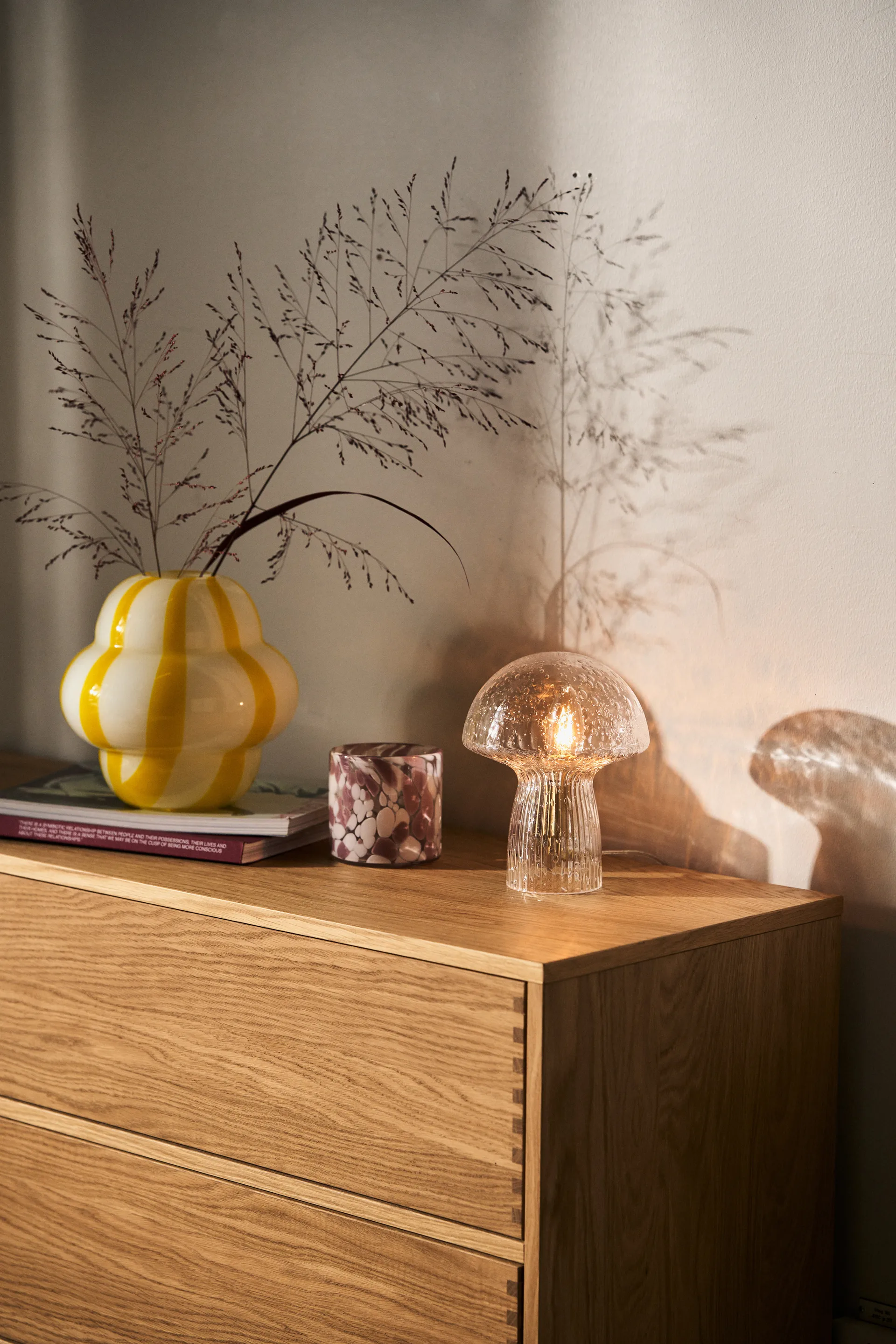 Curlie Vase 20cm, Gelb Byon