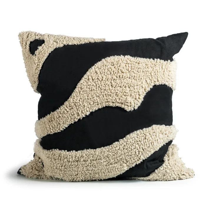 Fluffy Kissen 50 x 50cm - Black-beige, 50x50 cm - Byon
