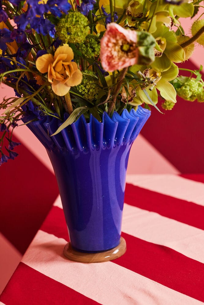 Lori Vase 30cm, Blue-beige Byon