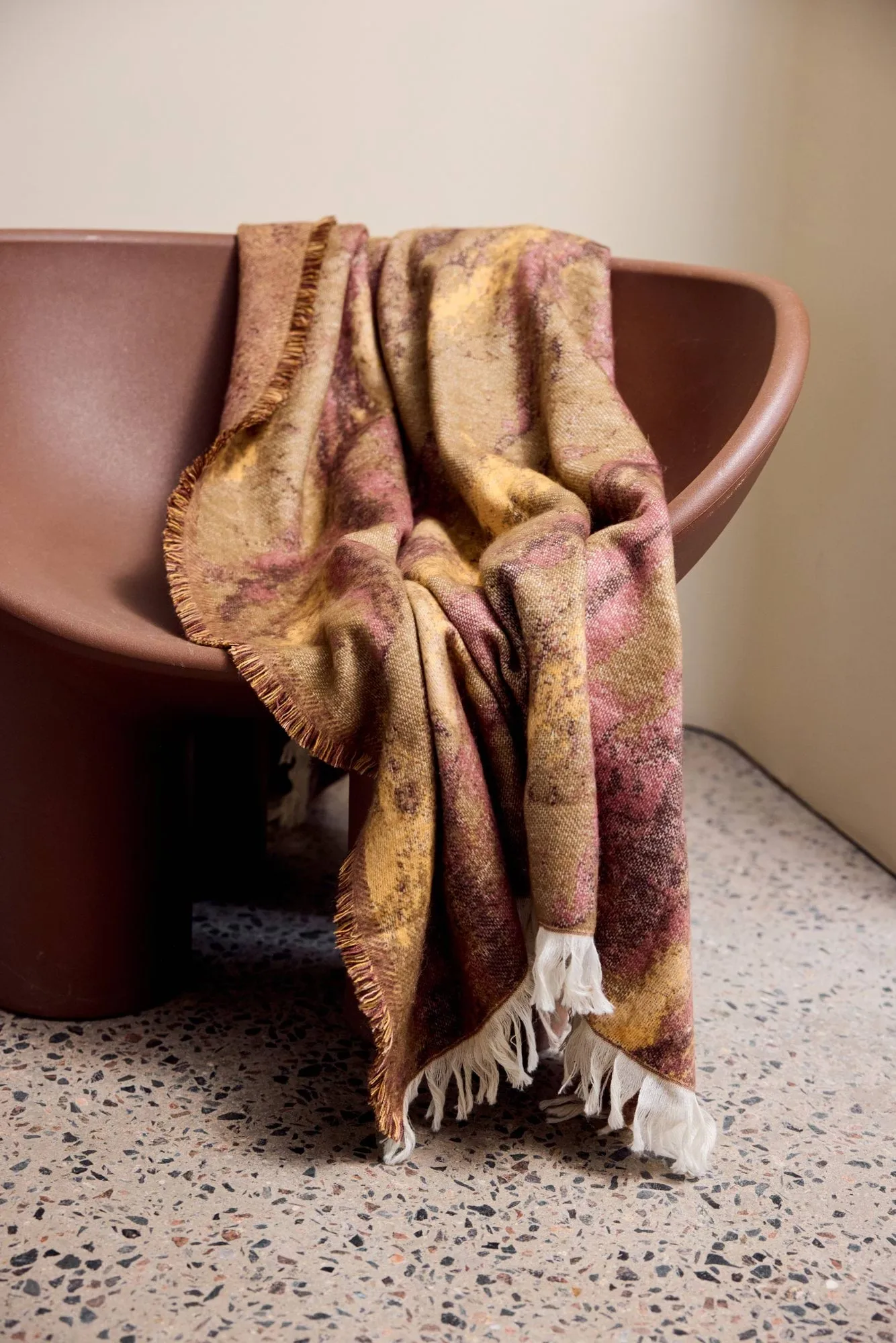 Mavi Decke, Braun-Beige-Weinrot, 130x170 cm Byon
