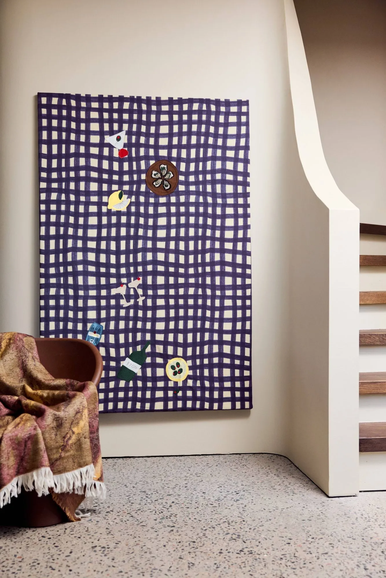 Mavi Decke, Braun-Beige-Weinrot, 130x170 cm Byon