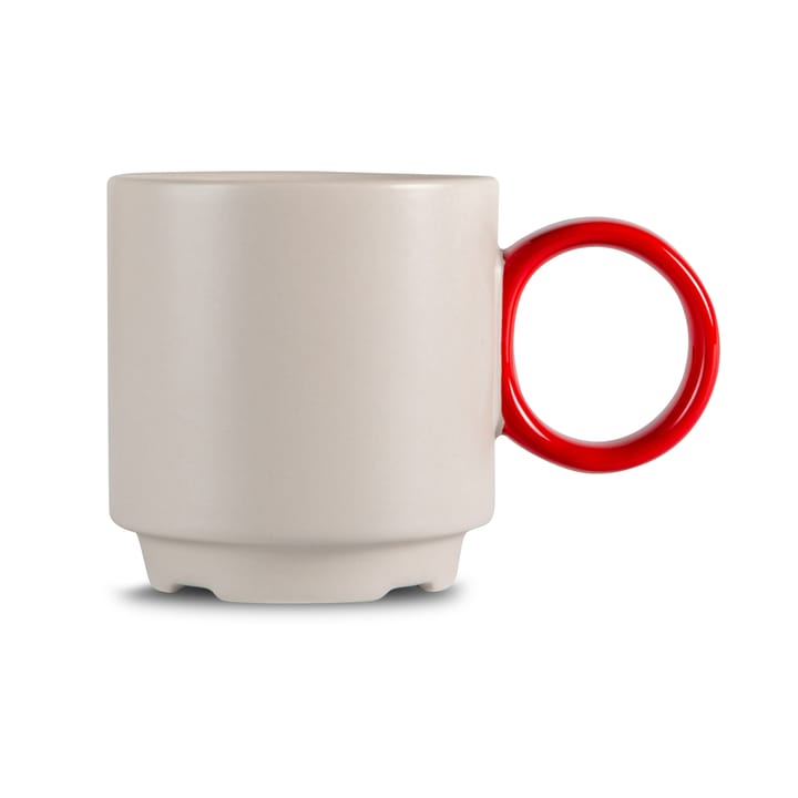 Noor Tasse Ø7,5cm - Grau-rot - Byon