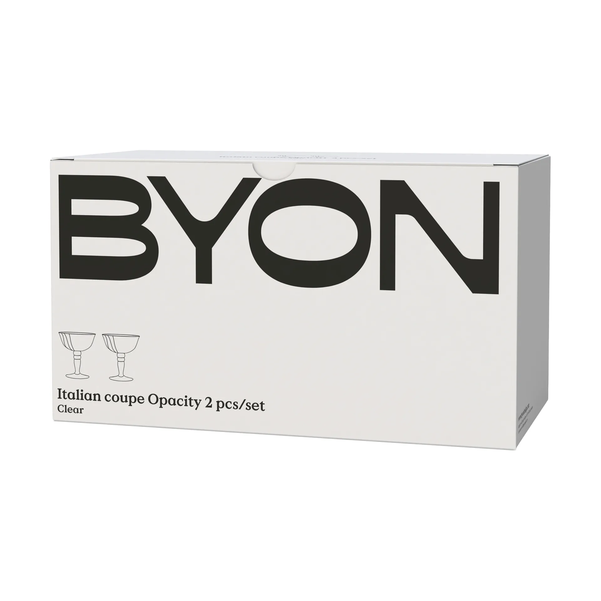 Opacity italienisches Champagnerglas 15 cl 2er-Pack, Klar Byon