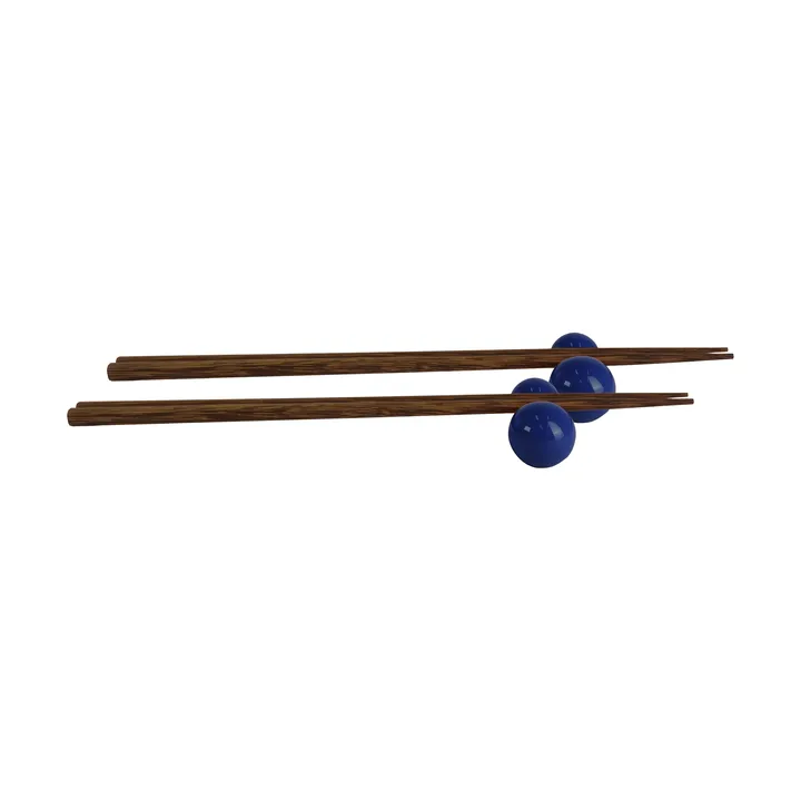 Porto Essstäbchen mit Halter, 2er-Pack - Blau - Byon