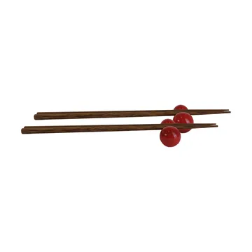Porto Essstäbchen mit Halter, 2er-Pack - Rot - Byon