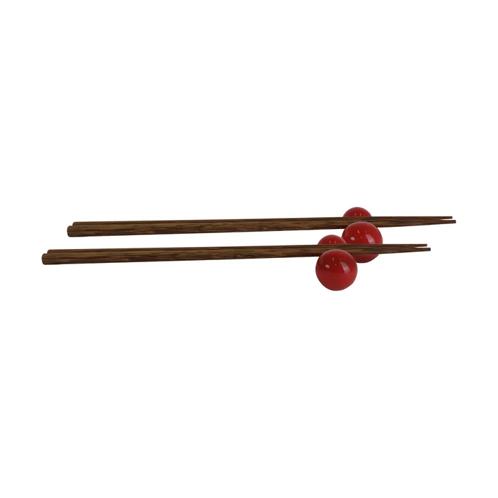 Porto Essstäbchen mit Halter, 2er-Pack - Rot - Byon