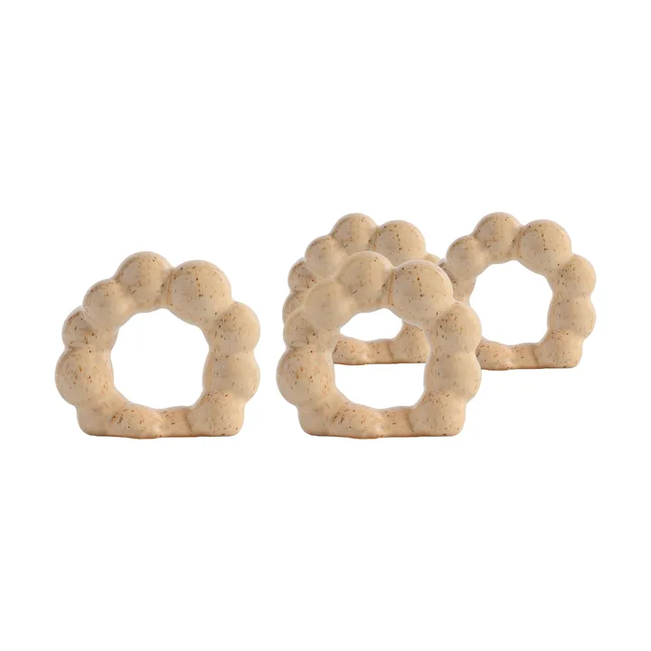 Porto Serviettenring 4‑er Pack - Beige - Byon