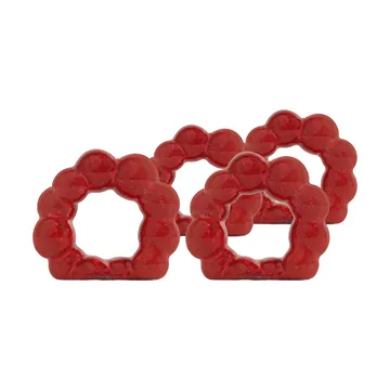 Porto Serviettenring 4‑er Pack - Rot - Byon
