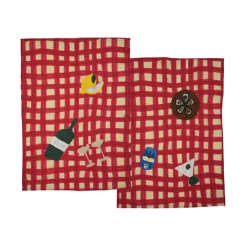 Sera Küchentuch 2er-Pack - Rot, 50x70 cm - Byon