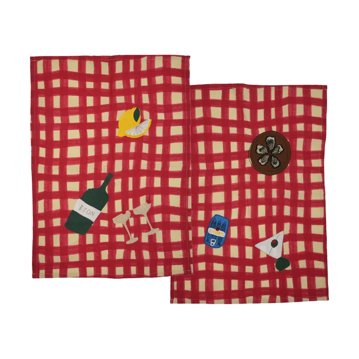 Sera Küchentuch 2er-Pack - Rot, 50x70 cm - Byon
