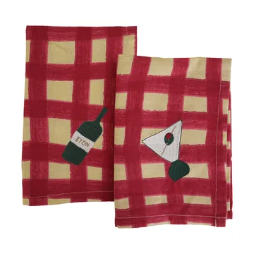 Sera Servietten 2er-Pack - Rot, 45x45 cm - Byon
