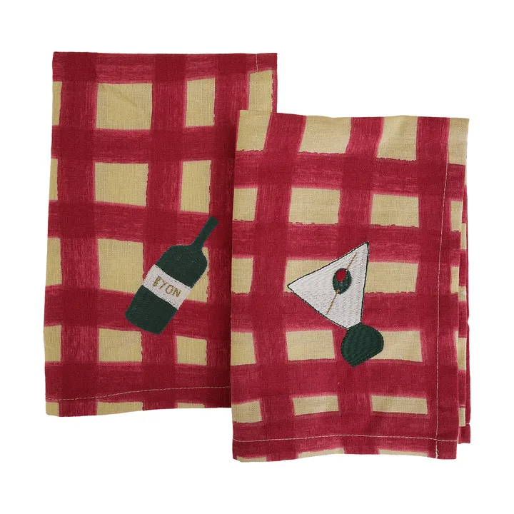 Sera Servietten 2er-Pack - Rot, 45x45 cm - Byon