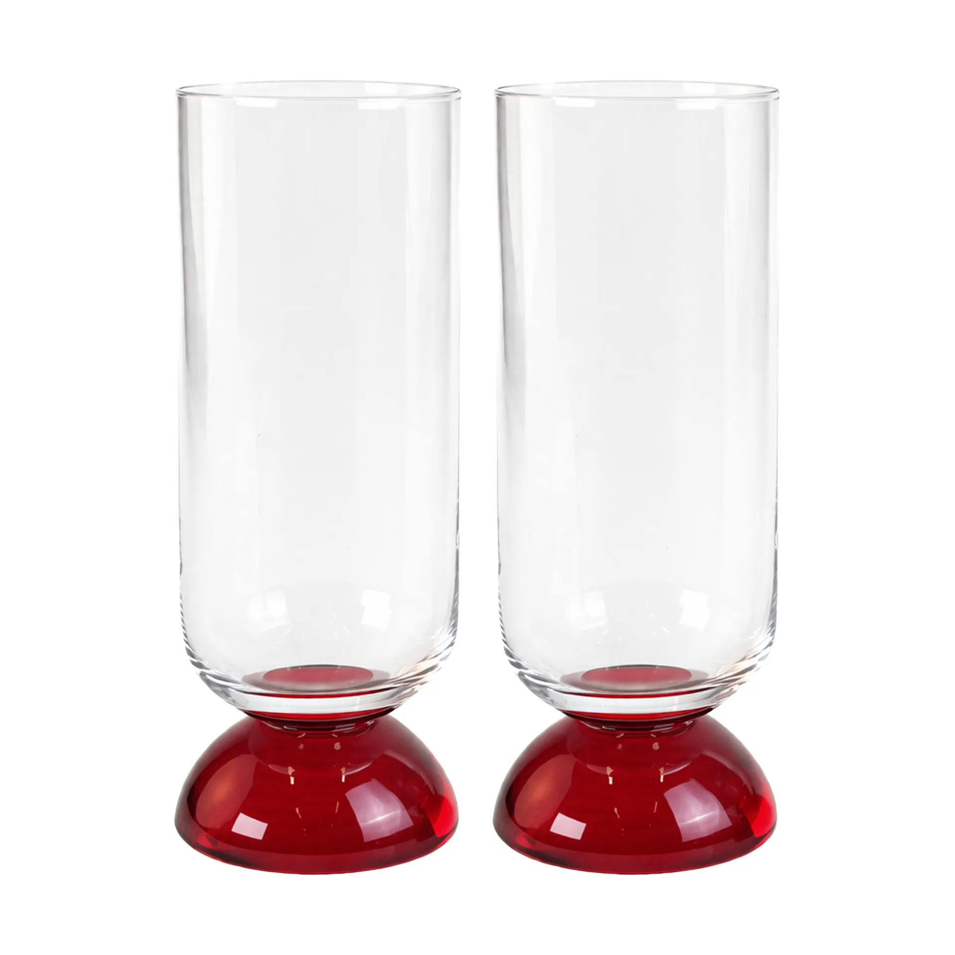 Spice hohes Trinkglas 38 cl 2er-Pack, Klar-Rot Byon