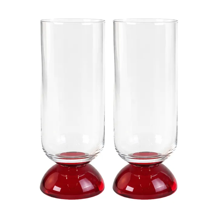 Spice hohes Trinkglas 38 cl 2er-Pack - Klar-Rot - Byon