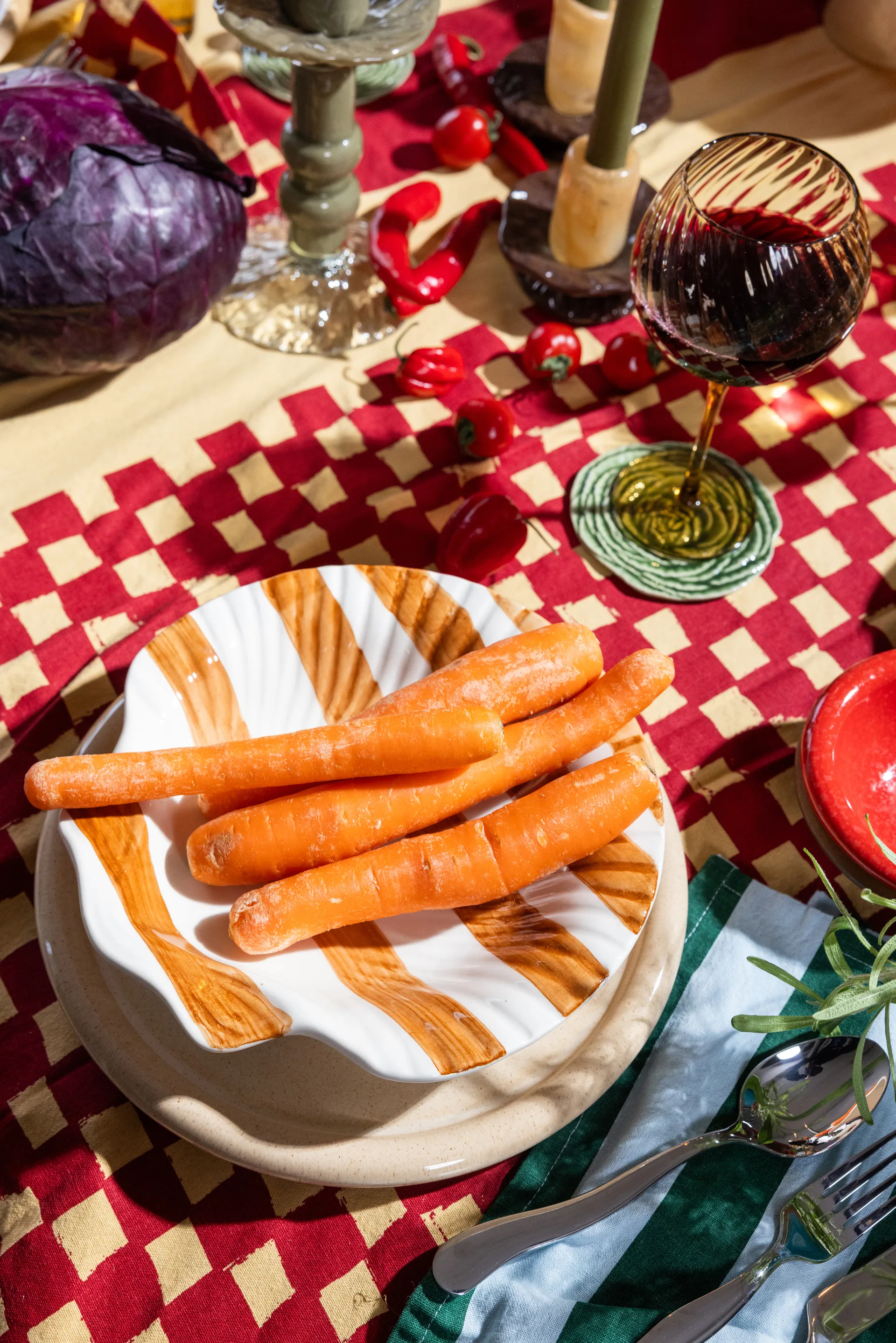 Veggie Glasuntersetzer Ø10 cm 2er-Pack, Grün Byon